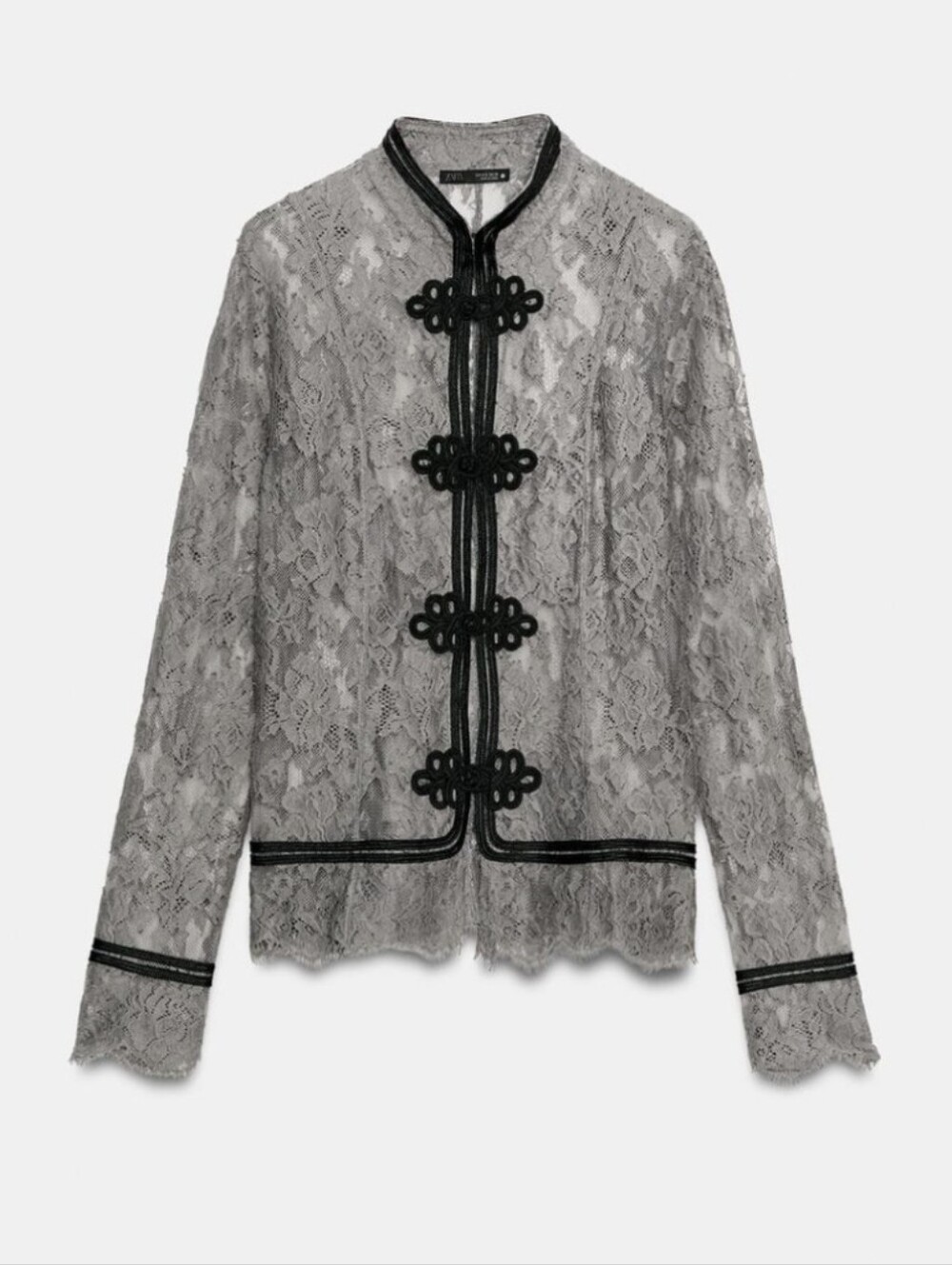 ZARA ZW COLLECTION LACE SHIRT WITH FROG FASTENING